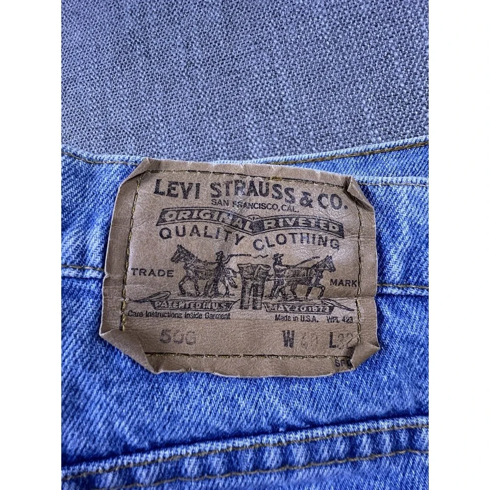 Levi's Shorts Vintage Orange Tab 506 Cut Off Denim‎ Light Wash Cotton Mens 39